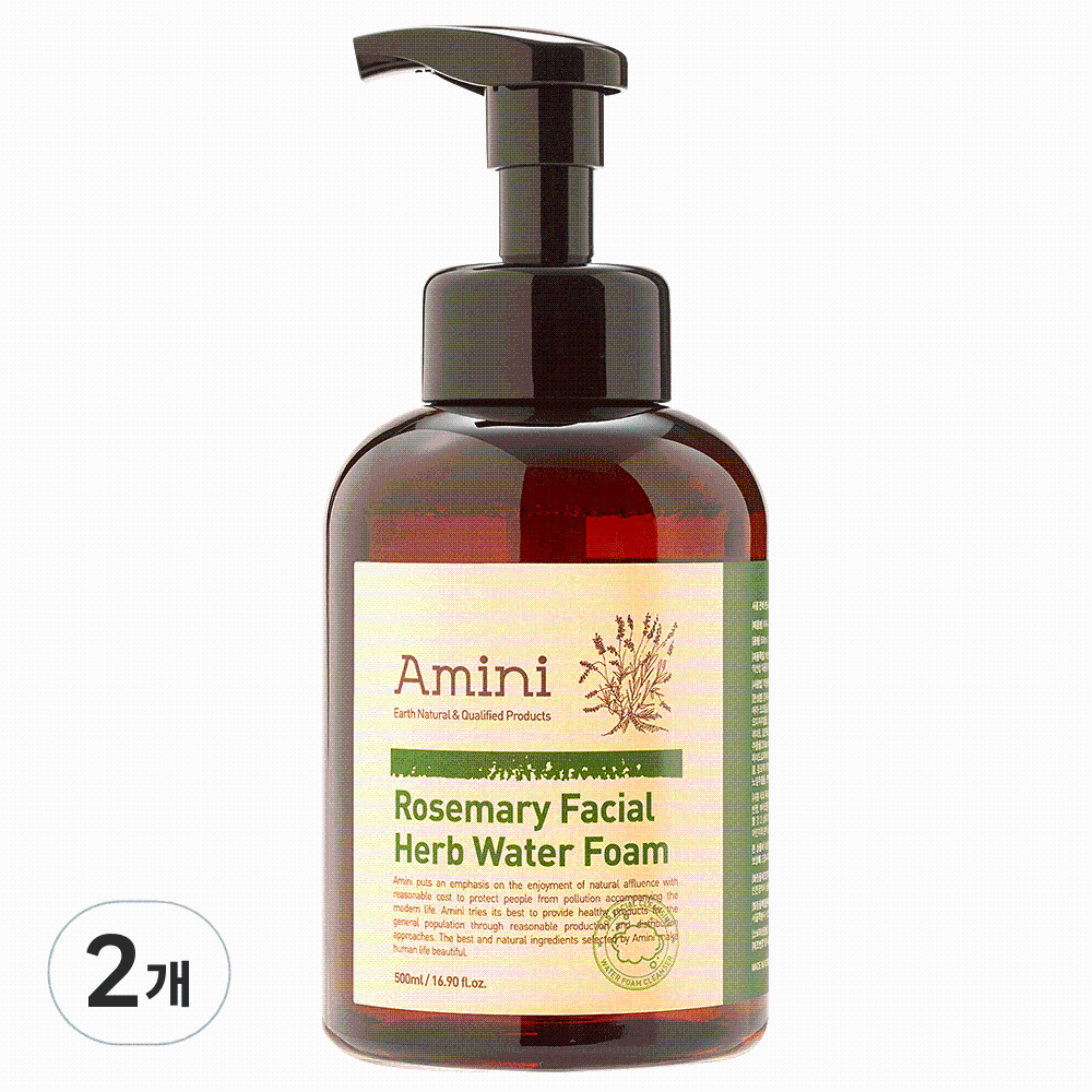 아미니 로즈마리 페이셜 허브 워터 클렌징 폼, 500ml, 2개 24,350원