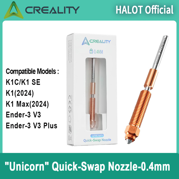 Creality Unicorn 퀵 스왑 노즐 Creality K1 Max /K1C/K1 SE / Ender-3 V3 / Ender-3 V3 Plus용 0.4mm 노즐 23,500원