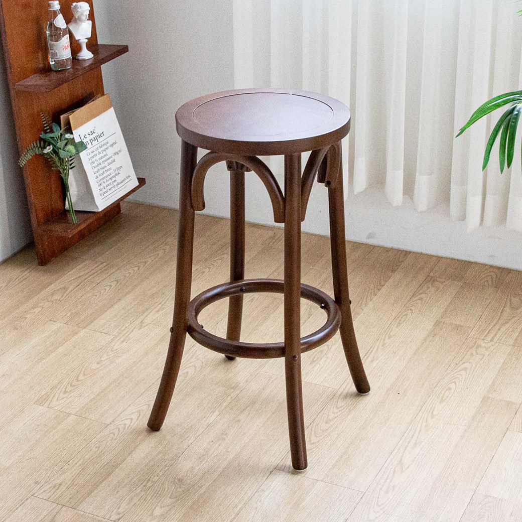 체리브 곡목 원목 바텐 홈바 아일랜드 식탁의자, 다크브라운, 1개 75,000원