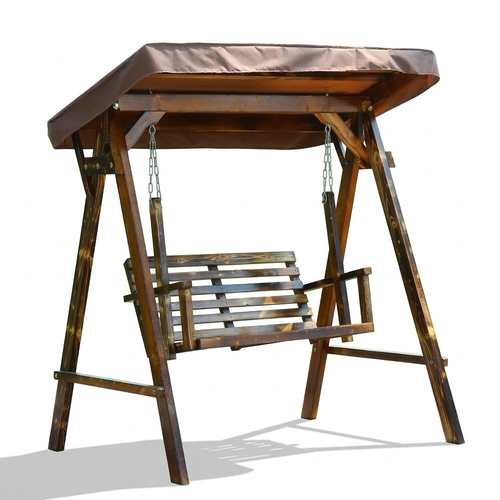 라운드가든 야외그네의자 통원목 야외용 2인용 정원 테라스 전원주택 탄화목, 탄화목 (곰팡이, 습기 방지) 187,700원