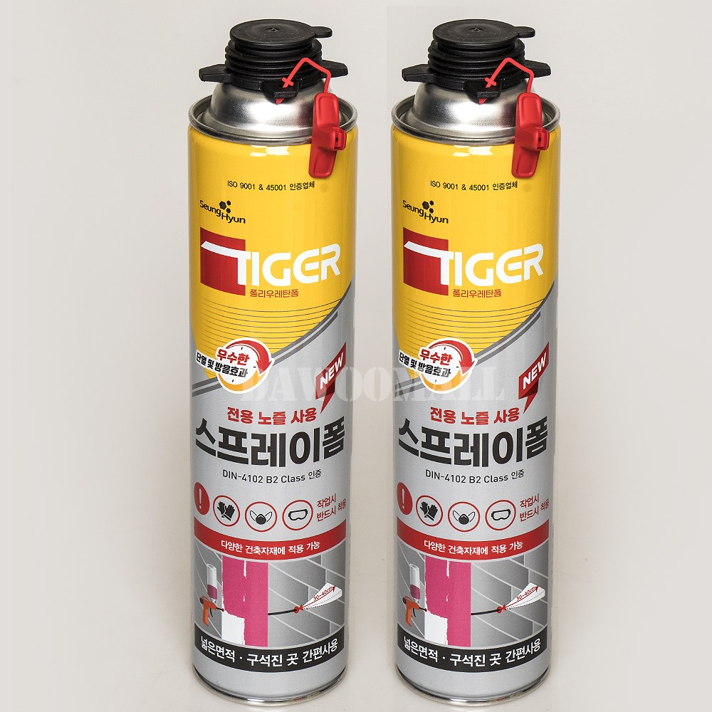 [다우몰] 국산 타이거 스프레이 우레탄폼 B2 (+전용노즐) 스프레이폼 단열 뿜칠 16,200원