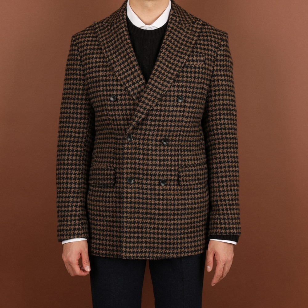 로얄수트 가을 겨울 더블 하운드 체크 자켓 브라운 울블레이져 콤비자켓 185,000원