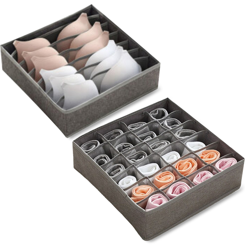 마벨인홈 통풍 잘 되는 칸 구분 속옷 양말 정리함 7칸 + 24칸 세트, 그레이, 1세트 16,300원