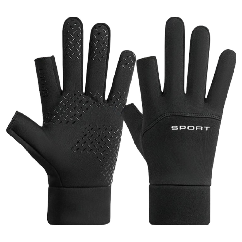 대한 겨울 오토바이 스마트폰 터치 기모 방한 논슬립 집게 손가락 오픈형 배달장갑 양손착용 세트, 블랙 7,000원