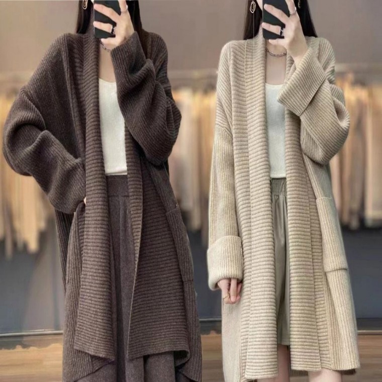 코트 카라 니트 롱 가디건 여자 숄 오버핏 아우터 43,600원