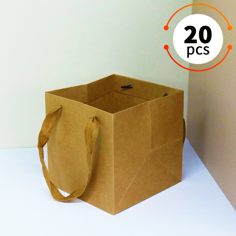 두꺼운 고급 종이쇼핑백 선물용 종이가방 무지 종이백 도시락 포장 쇼핑백 답례품 케이크 가방 20매 11,970원