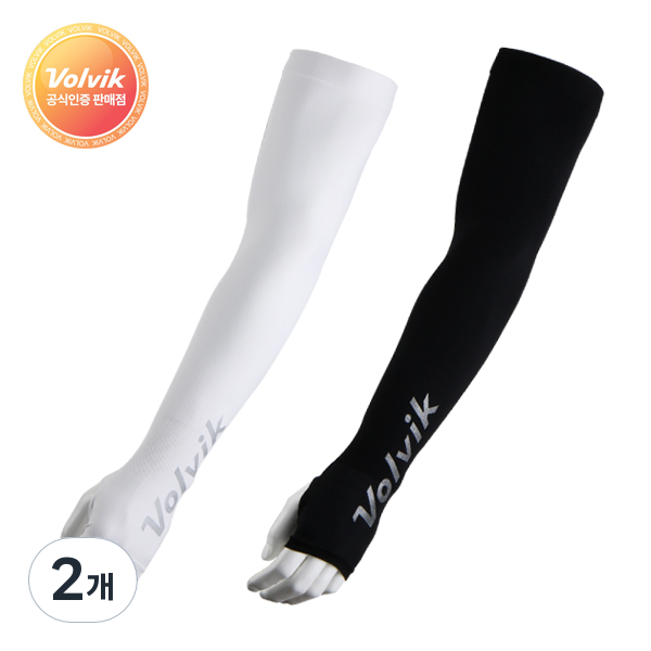 [VOLVIK] 볼빅 아쿠아엑스 냉감 골프 손등커버 쿨토시 팔토시 양손 자외선차단 파크골프 운전 낚시 등산 스포츠 쿨토시, 블랙, 2개 28,130원