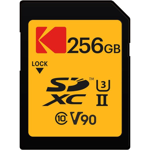 KODAK코닥 128GB UHSII U3 V90 울트라 프로 SDXC 메모리 카드 최대 3000MB/s 읽기 속도 및 270MB/s 쓰기 295,600원