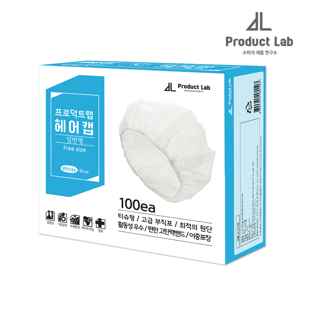 프로덕트랩 헤어캡 라운드캡 위생모자 부직포 일반 박스포장 100매 6,600원