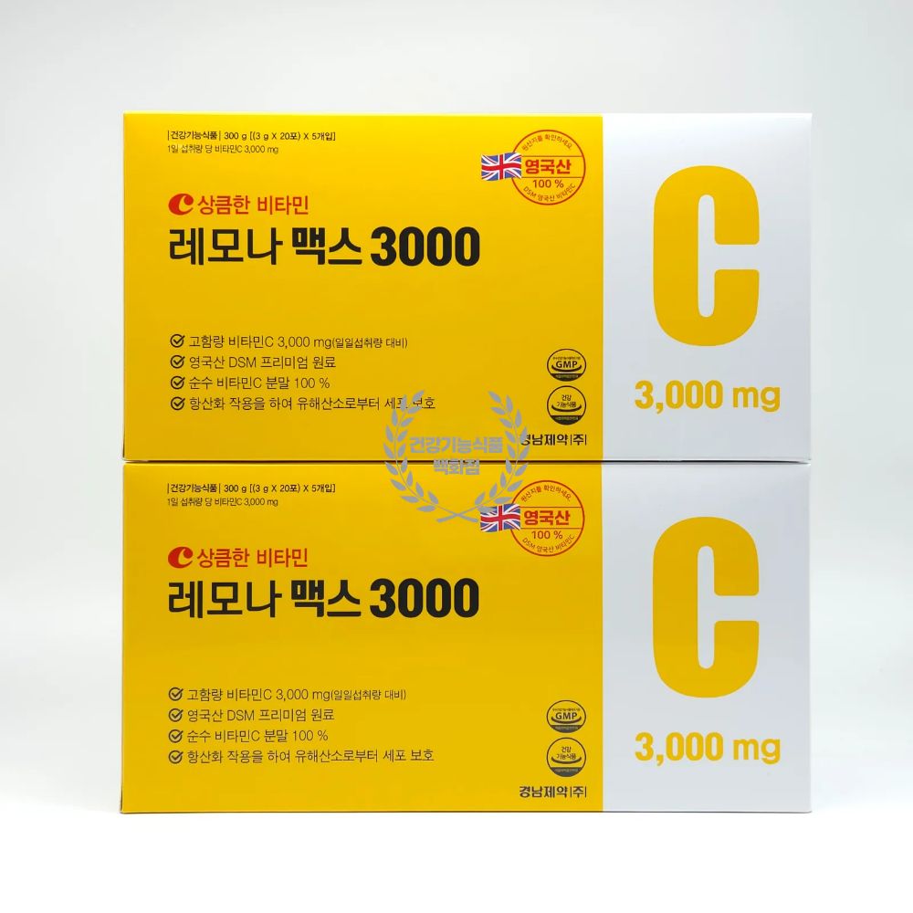경남제약 레모나맥스 고용량 비타민C 메가도스요법 영국산 DSM 비타민씨 3000 100포, 2개 82,940원