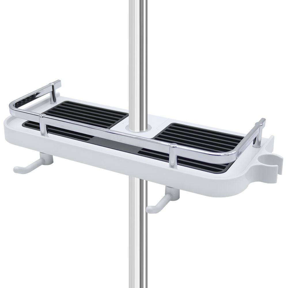 [분해없이 바로설치] 무타공 샤워기봉 슬라이드바 선반 스마트 욕실 거치대, 화이트+블랙 7,900원