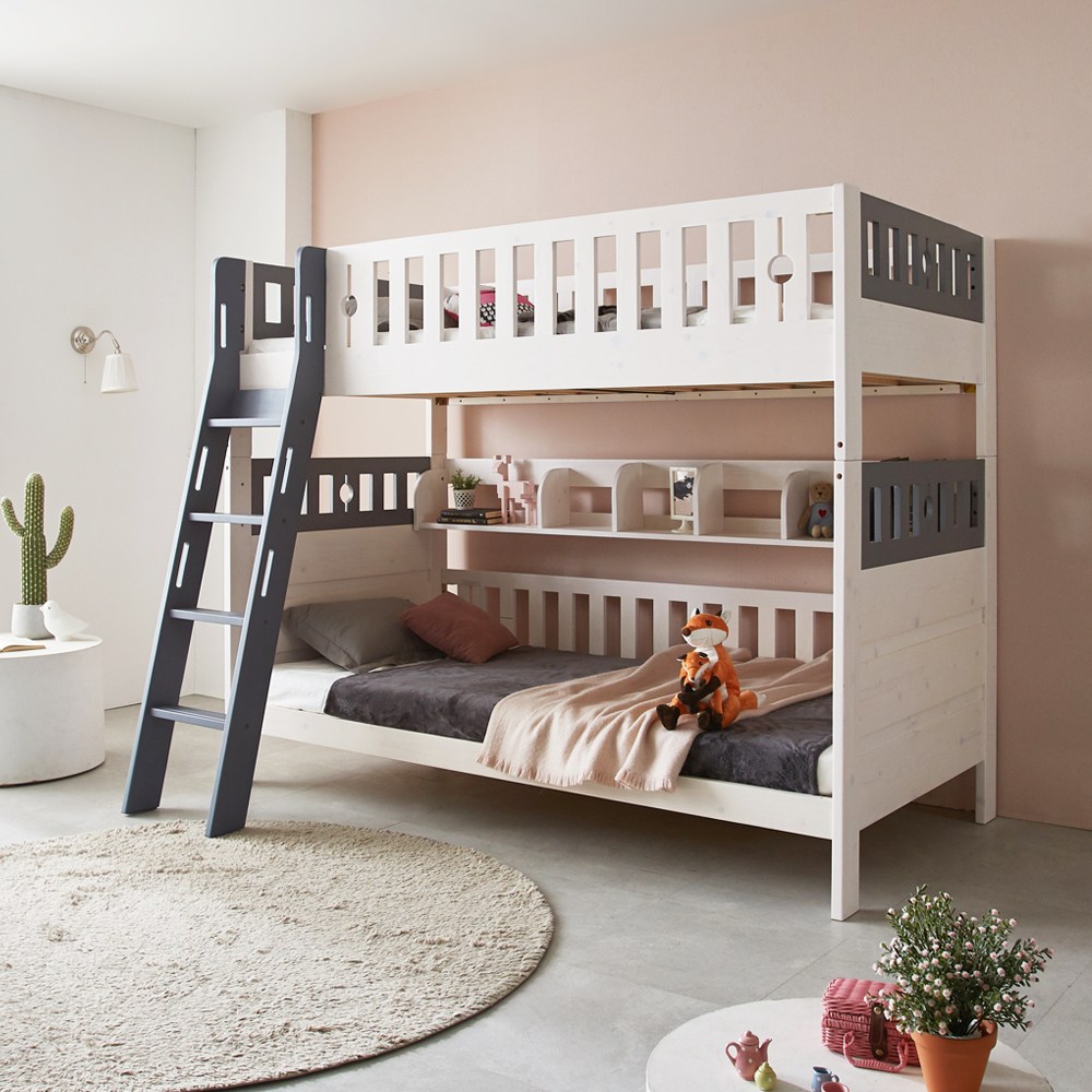 파로마 블랑 원목 분리형 이층침대 경사형 책장_메모리폼매트리스 포함 689,000원