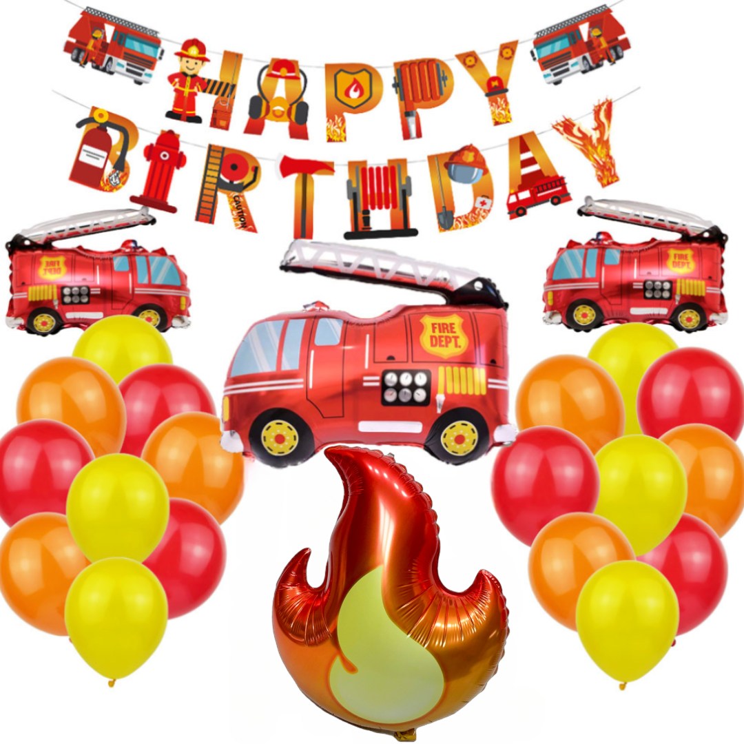 쏙쏙마켓 생일파티 풍선세트 홈파티 축하 이벤트 파티용품 풀세트, 소방차 생일풍선세트 13,790원