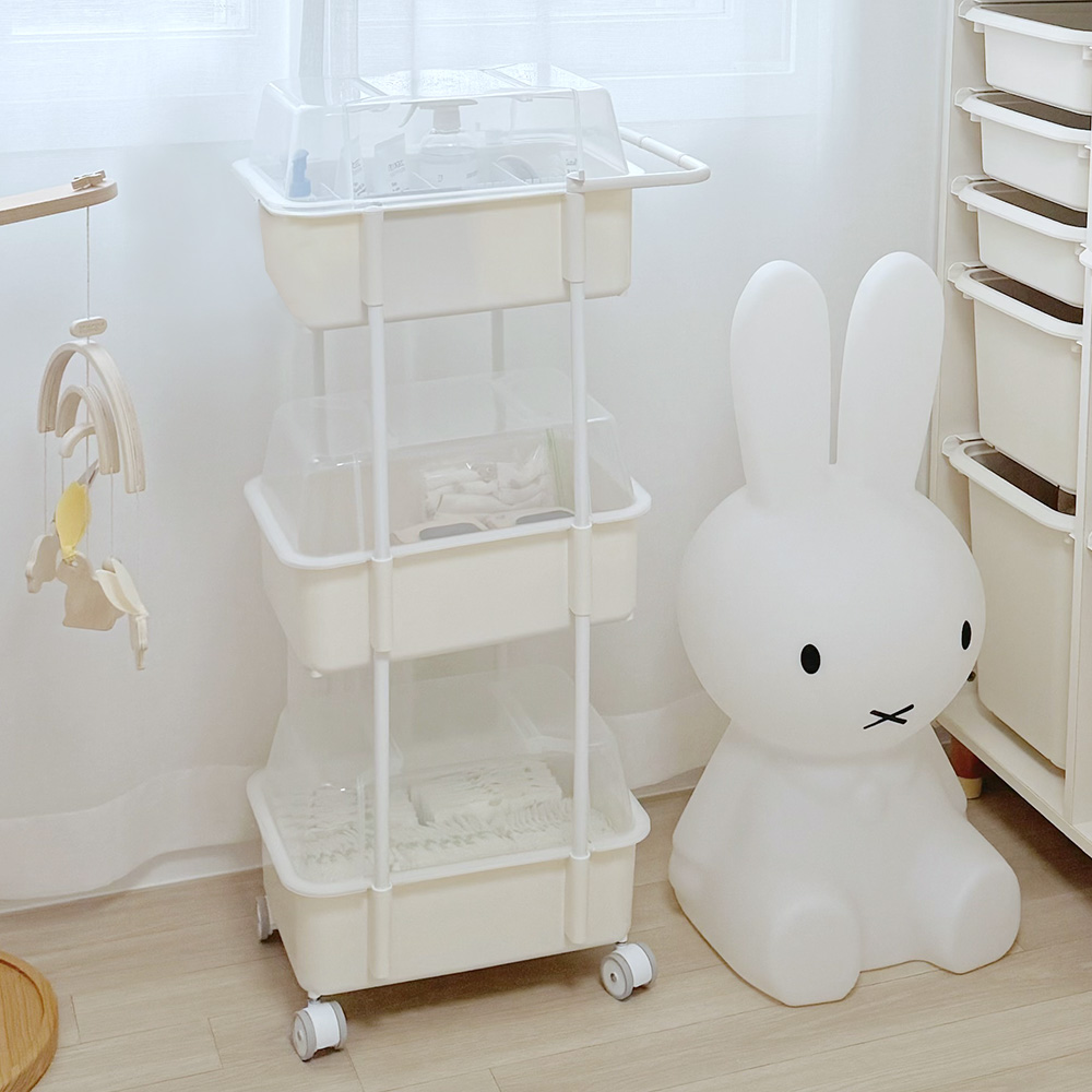 플라팜 2세대 코코맘 3단 캡형 기저귀정리 이동식 트롤리, 아이보리, 1개 43,130원