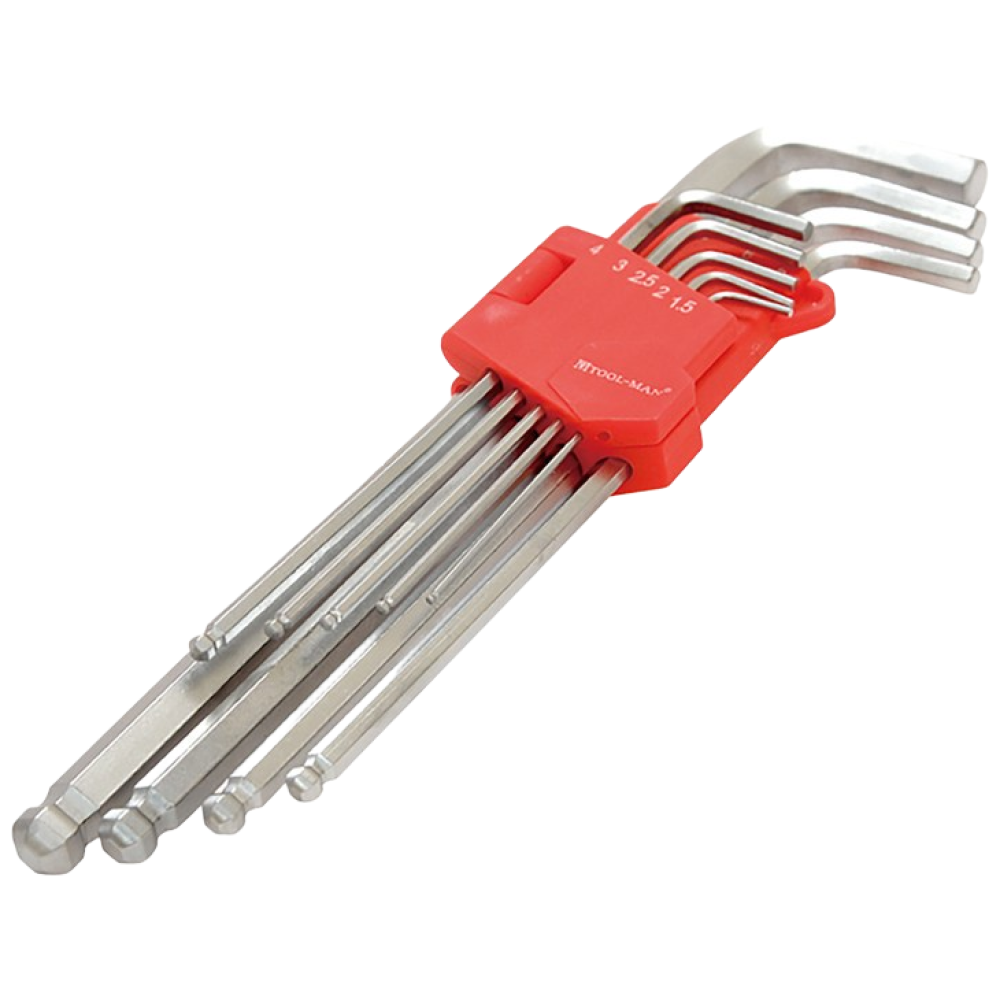 툴맨 만능 육각렌치 별렌치 볼렌치 롱 L렌치 세트 9pcs TM-20303, 1개 6,500원