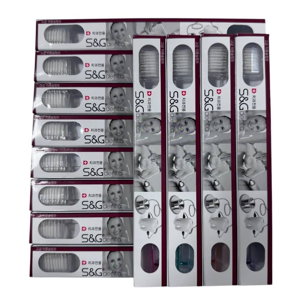 SNG치과전용 고급 이중슬림모 칫솔 국산 미세모 극세모 잇몸케어 성인용, 1개, 12개입 14,370원