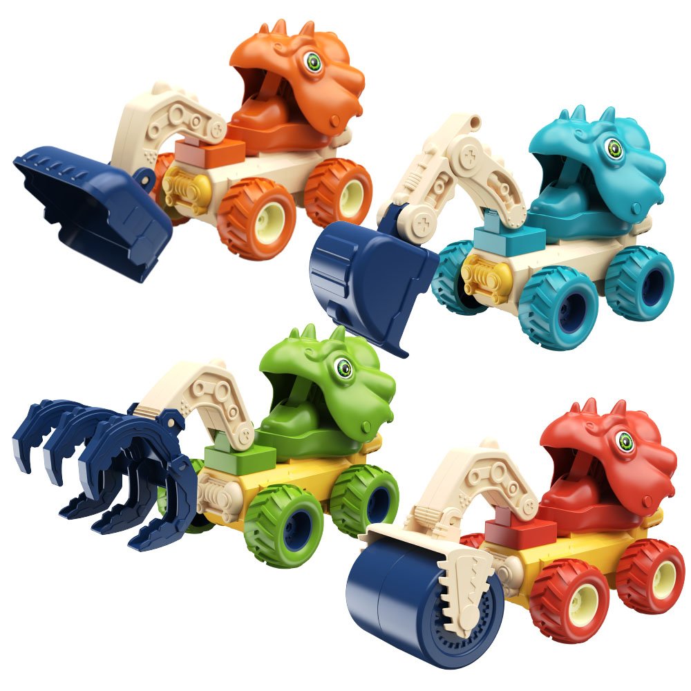 토이즈데이 푸쉬앤고 다이노 중장비차 공룡 자동차 덤프 트럭 장난감, 1세트, 트리케라톱스 4종 중장비 23,900원