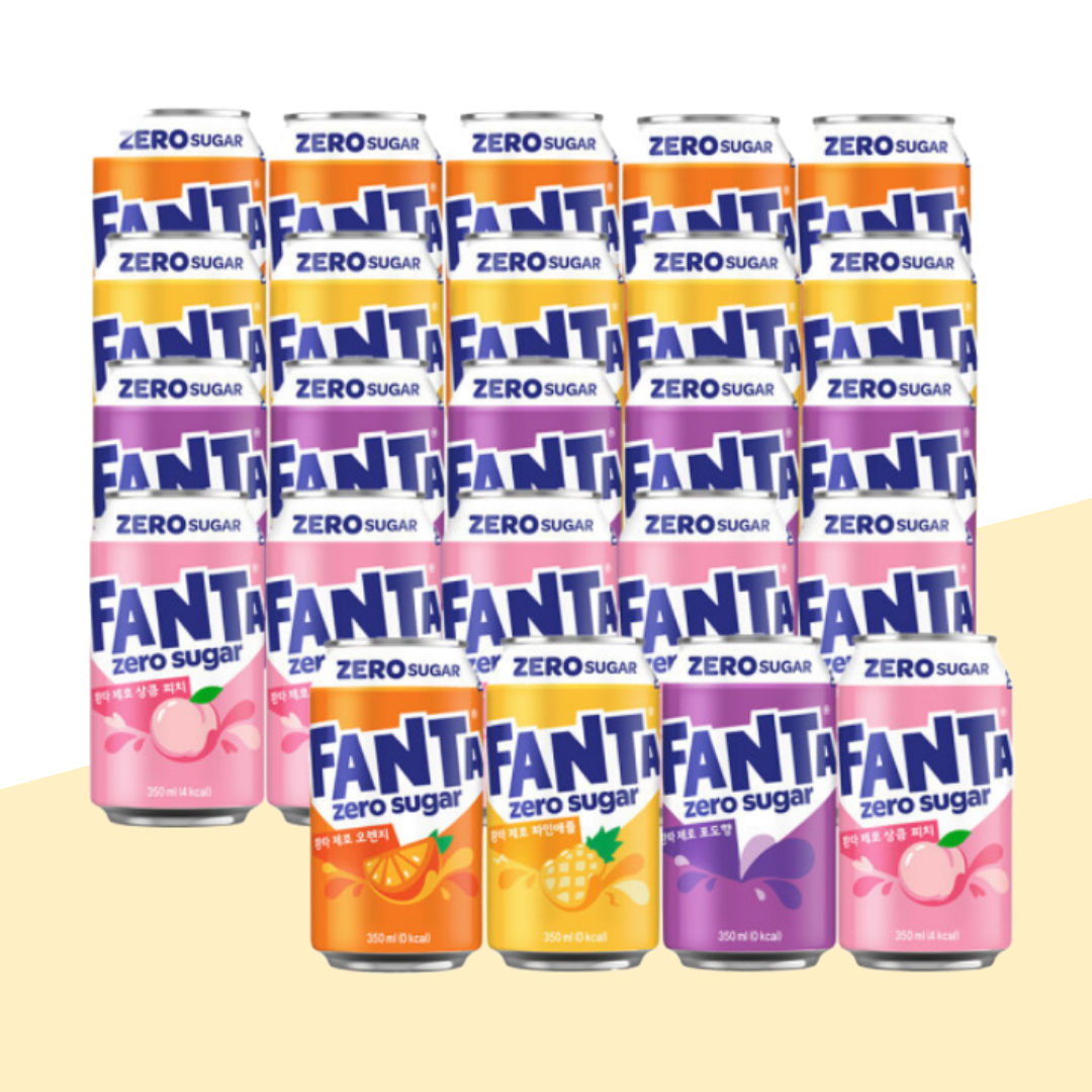 테온셀 환타 제로 오렌지+파인+포도+피치 350ml 4종 6입 (총 24캔) 30,620원