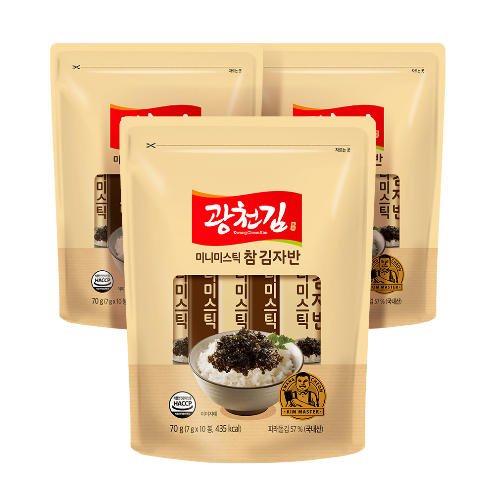광천김 미니미스틱 참자반 10봉x3팩 14,890원