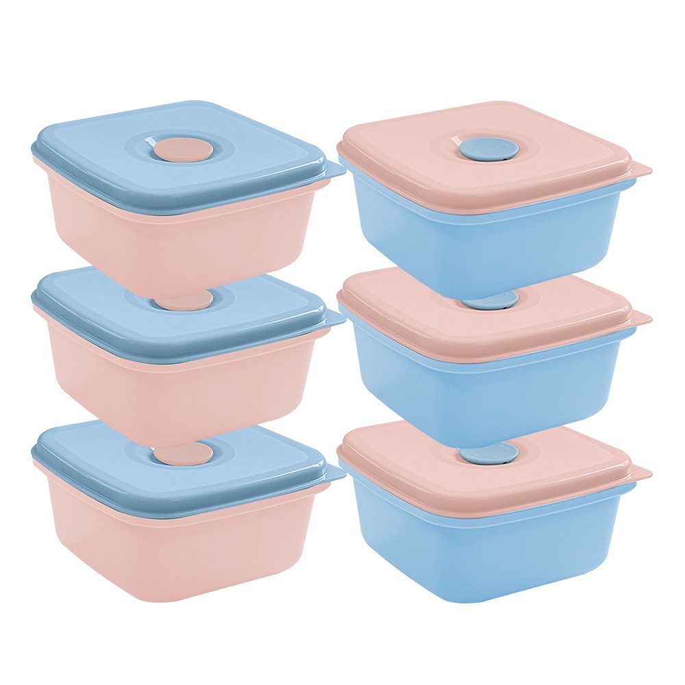 더하리 국산 실리콘 매일 밥팩 전자렌지 냉동밥보관용기 대형 370ml 세트, 6개, 파우더핑크+베이비블루 25,800원