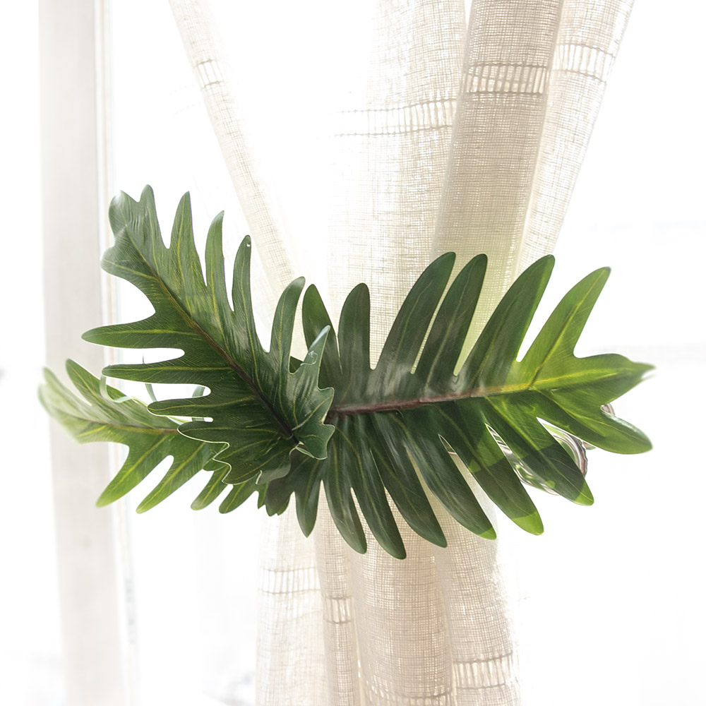 몬스테라 안시리움 조화 꽃 커튼 집게 타이백 열대잎 25cm 4컬러 인테리어 실내 장식 소품 고정 홀더 선물 9,000원