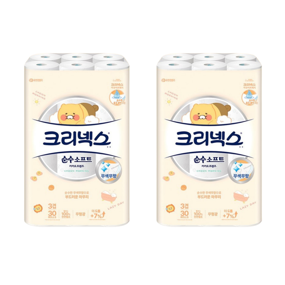크리넥스 순수소프트 카카오프렌즈 천연펄프 3겹 고급롤화장지 50,300원