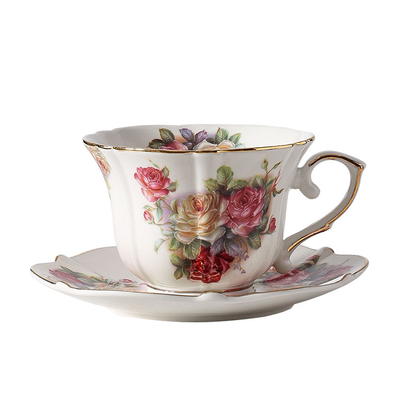 빈티지 장미꽃 도자기 커피잔 세트 홈카페 오후티 고급 선물용 16,900원