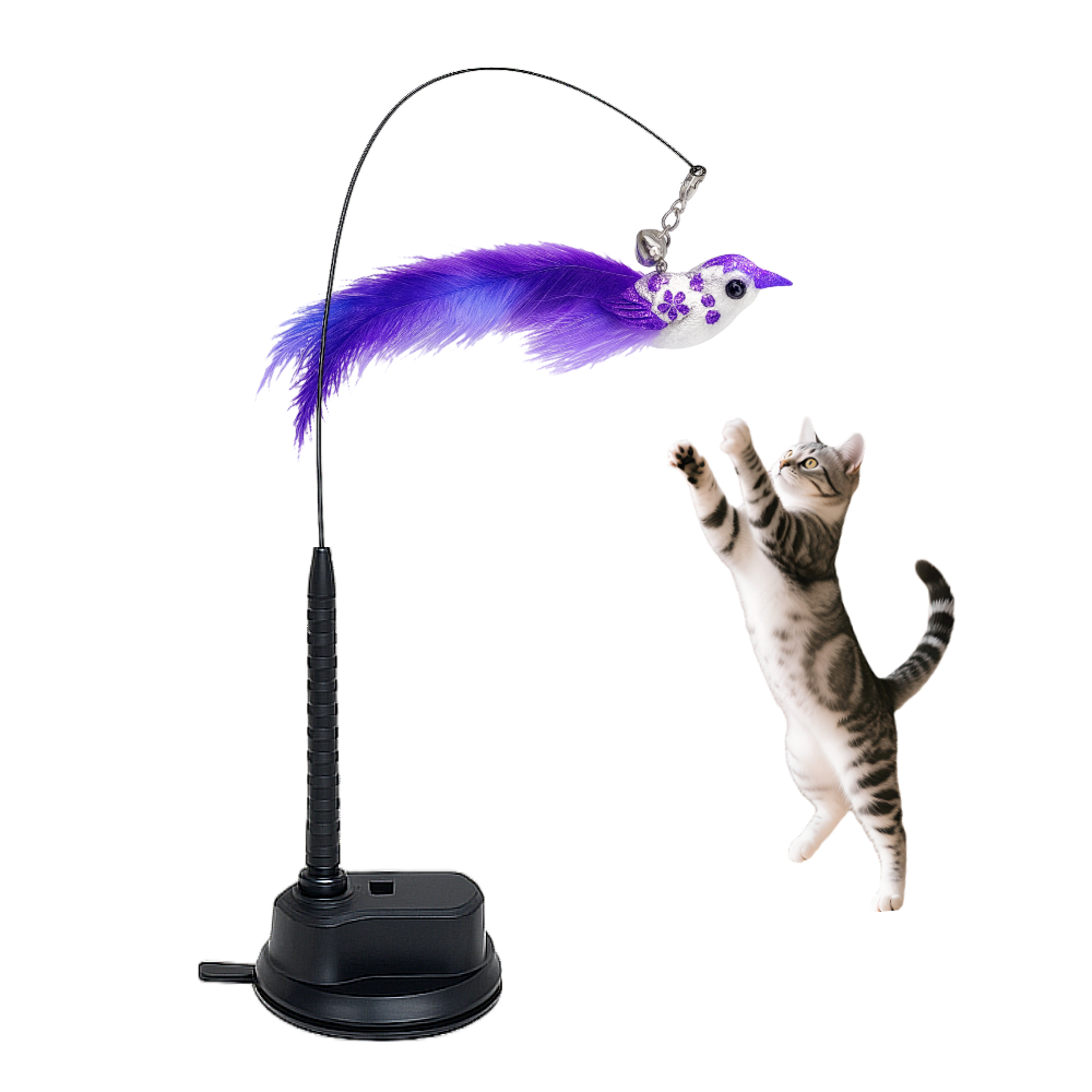 토닥스 강력 흡착 리얼새 사냥본능 자극 고양이 낚시대, 1개, 보라 리얼새 14,900원