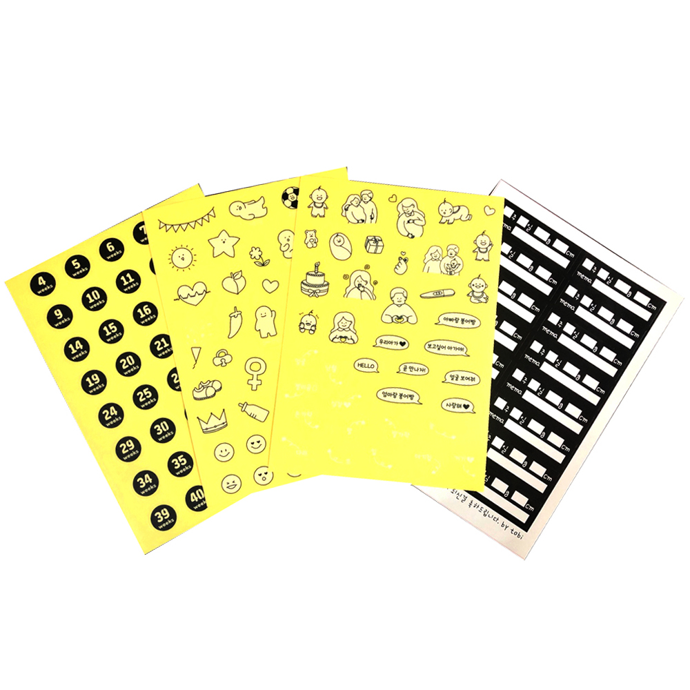 토비메모리 흑지앨범용 초음파 사진 앨범 꾸미기 주수스티커 4종 세트, 화이트, 1세트 6,310원