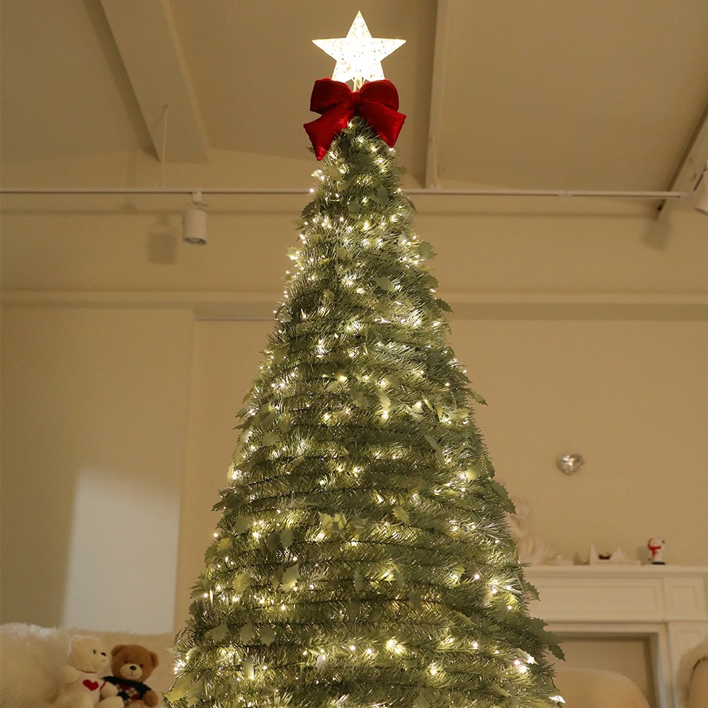 조아트 크리스마스트리 지네전구 탑별 벨벳뽕리본 원터치트리 세트 139,000원