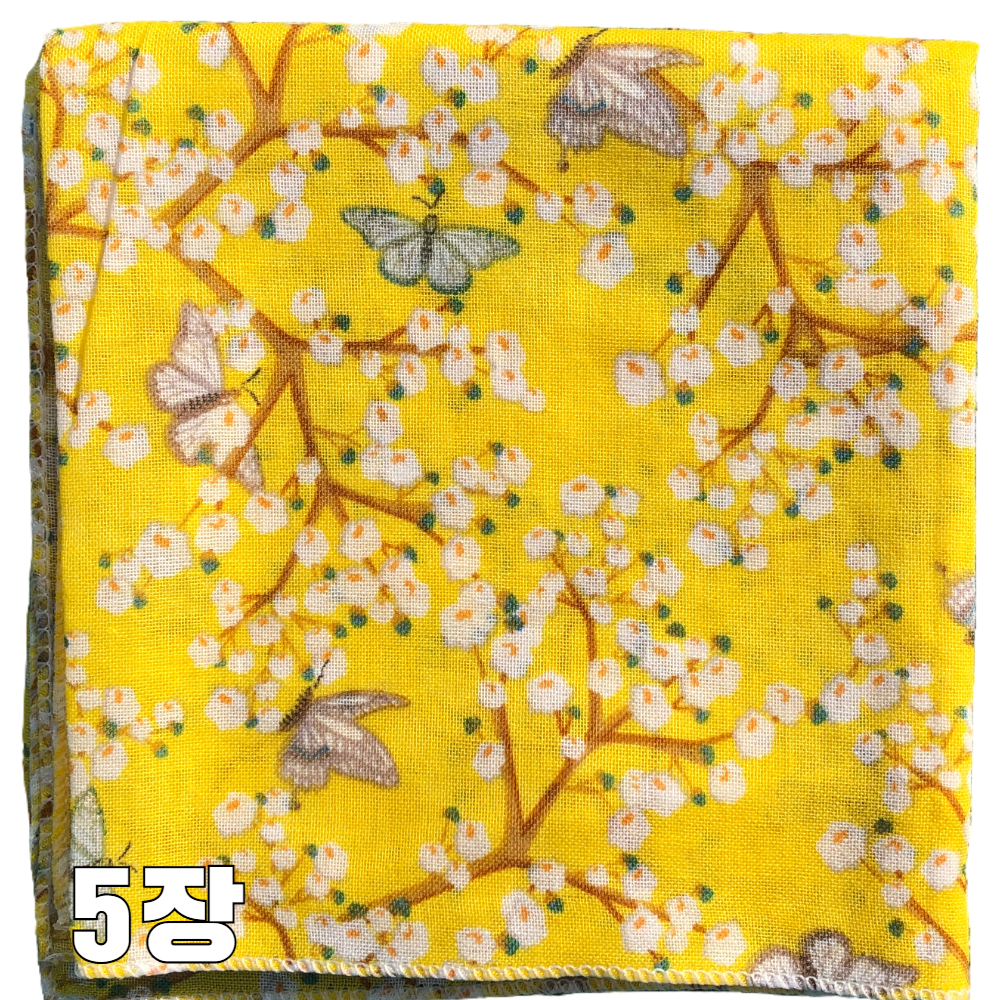톡이네 손수건 여성 꽃무늬손수건 예쁜 꽃 나비 여름 거즈면 단체 여행 등산 손수건스카프 19,800원