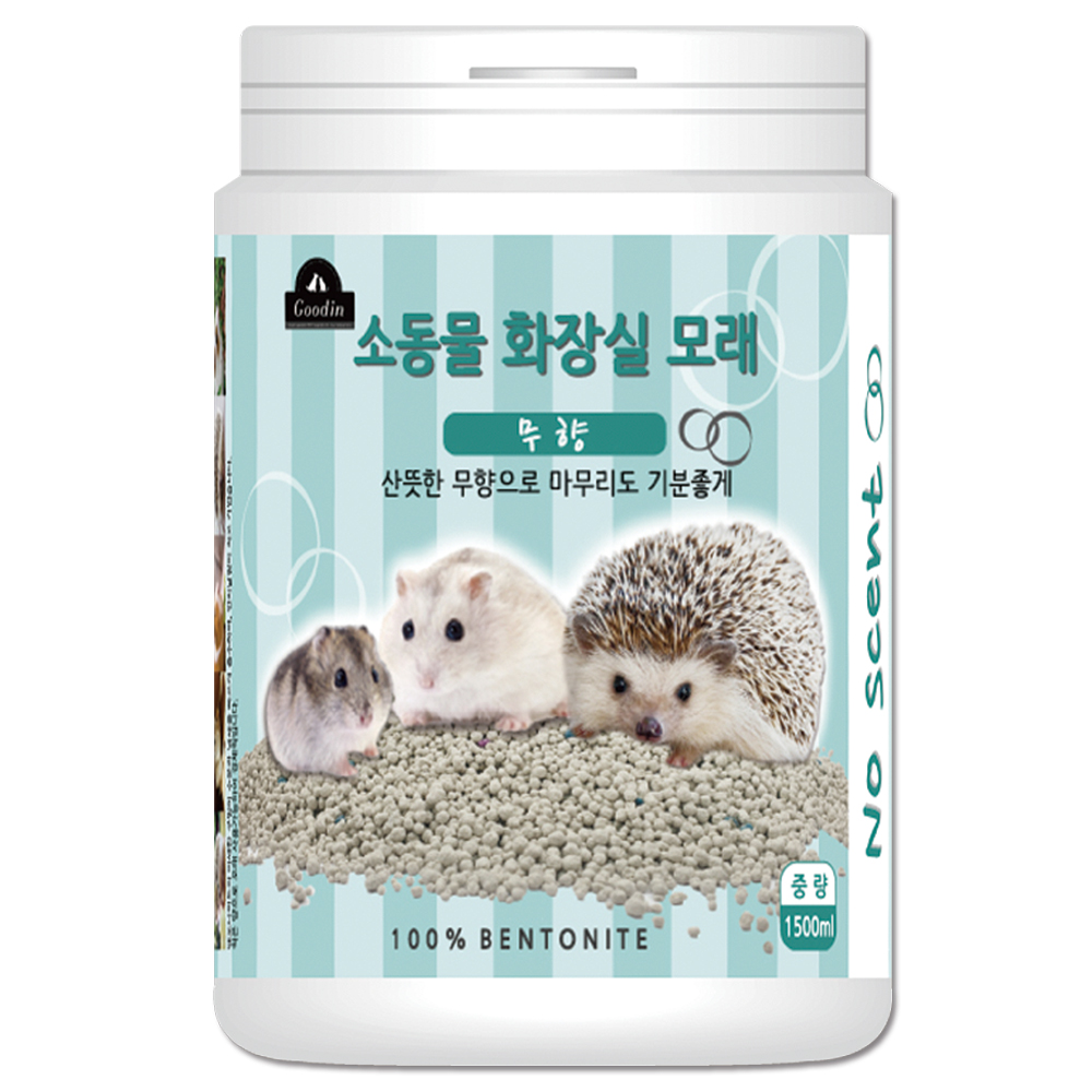 구딘 소동물 화장실 모래 무향, 1.5L, 1개 4,300원