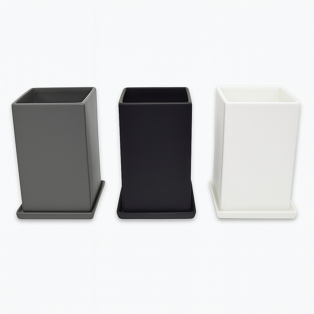 모던레시피 무광 사각 도자기 화분 받침 세트, 블랙, 1개 11,900원