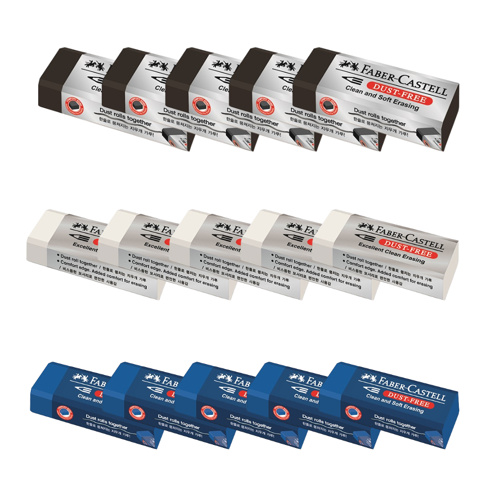 파버카스텔 더스트프리 지우개 대 블랙 화이트 블루15개 혼합 세트 11,000원