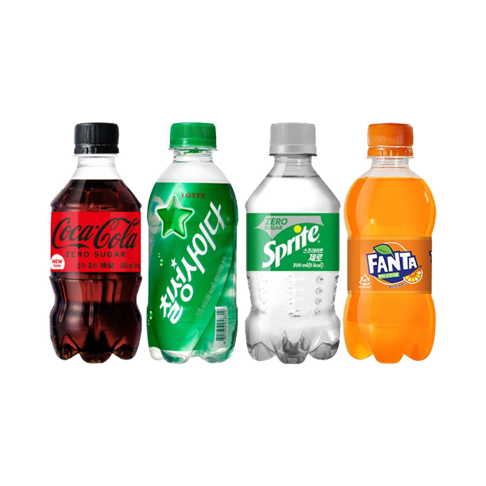 코카콜라 제로 칠성사이다 스프라이트 제로 환타 오렌지 300ml 4종 각 6입 총 24입 대량 소량 27,800원