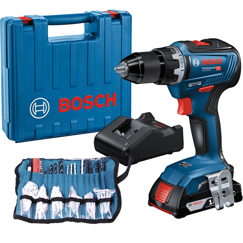 보쉬 18V 컴팩트 브러쉬리스 충전 드릴 드라이버 세트 GSR18V-55 245,000원