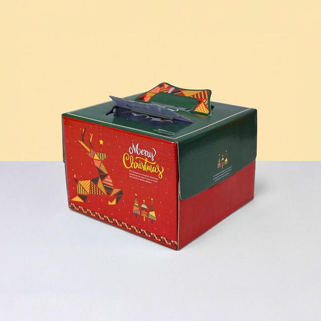 제이팩토리 크리스마스 케이크 포장 상자 루돌프 케익박스 1호 하판별도구매, 하판별도판매, 25개 26,950원