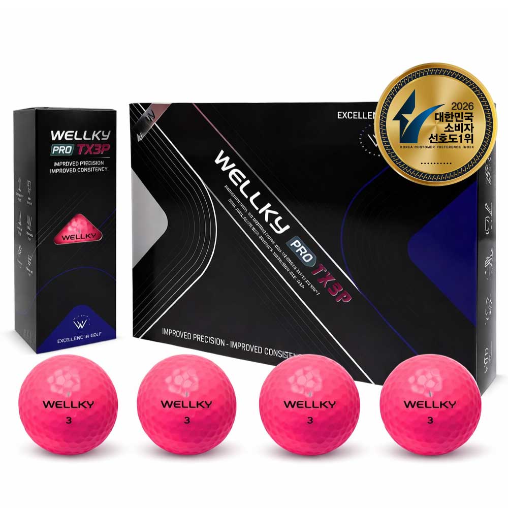 웰키 고반발 비거리 전용 장타 골프공 2피스, 1세트, 핑크, 12개입 15,900원
