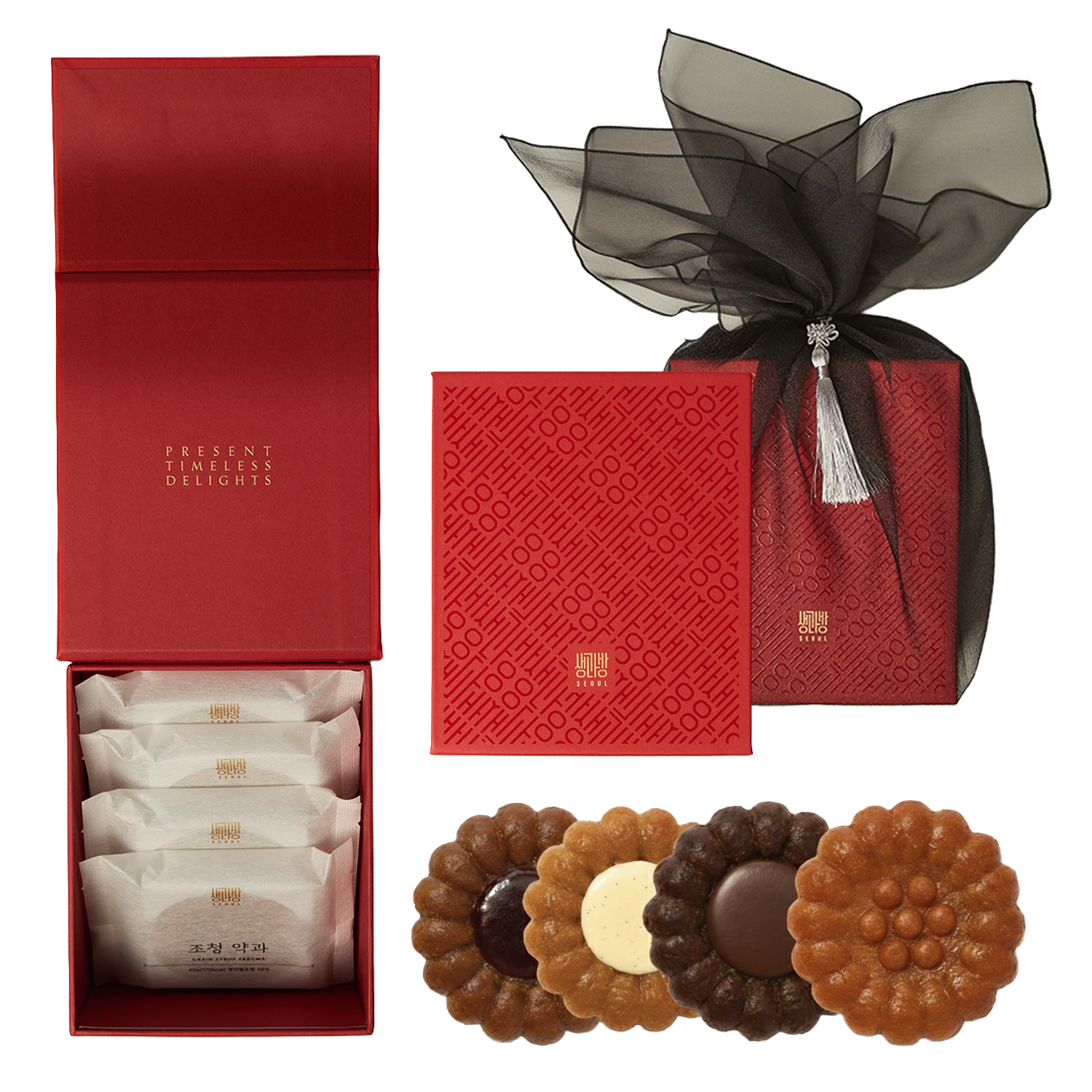 생과방 수제약과 4개입(가) 고급선물세트 보자기포장, 160g, 1세트 28,000원
