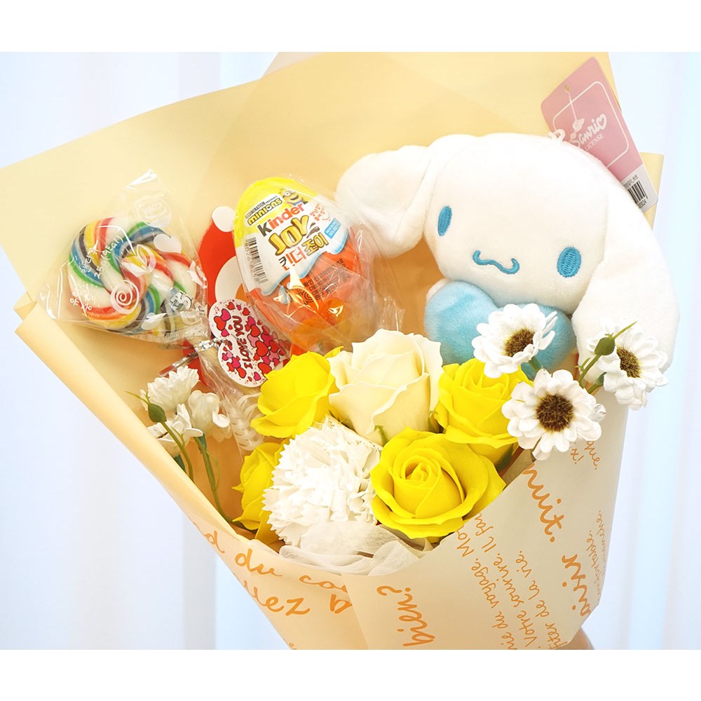 란플라워 산리오 인형 - 시나모롤 쿠로미/마이멜로디/킨더조이/사탕 꽃다발 30,900원