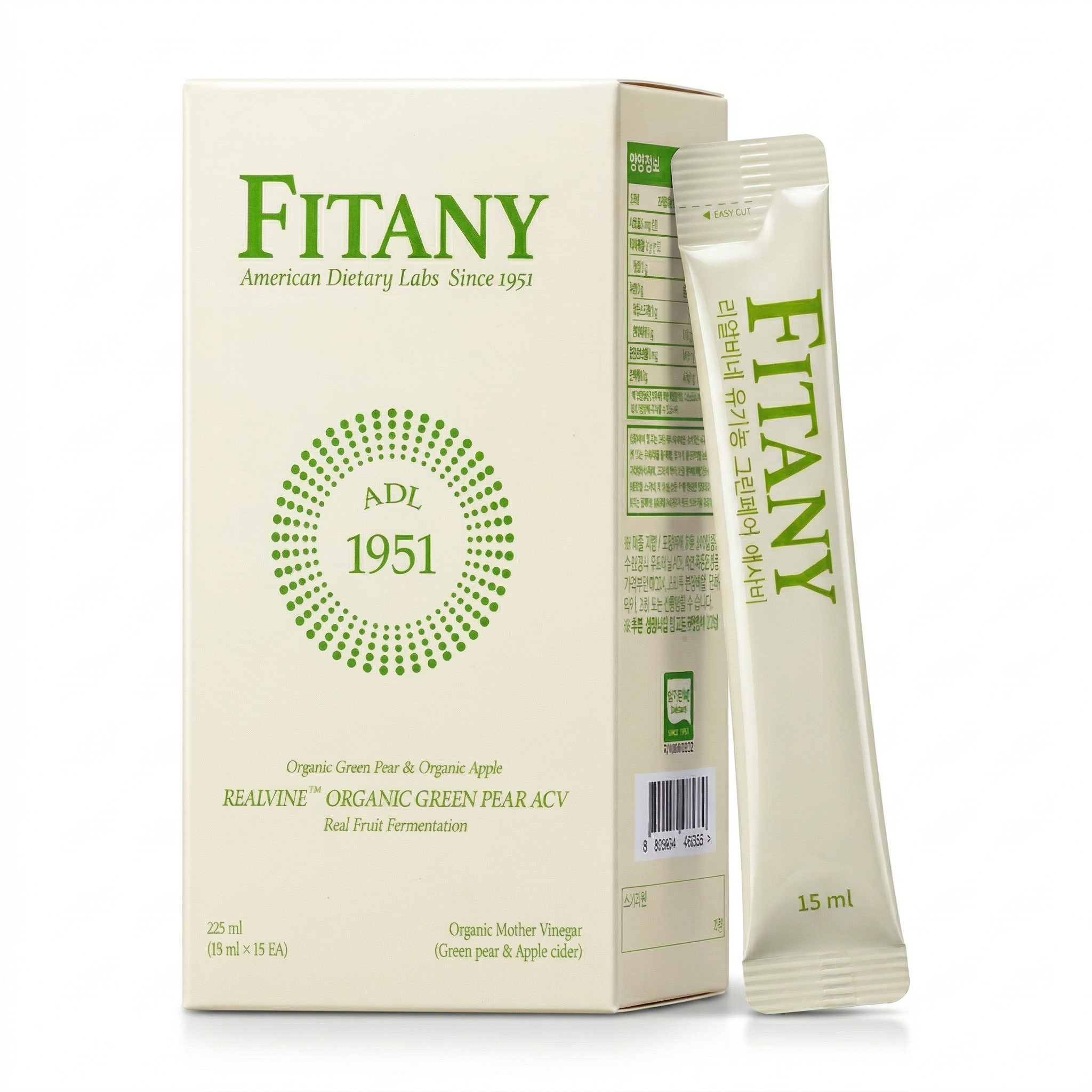 [FITANY] 피타니 리얼비네 유기농 그린페어 애사비, 1박스, 225ml 39,000원