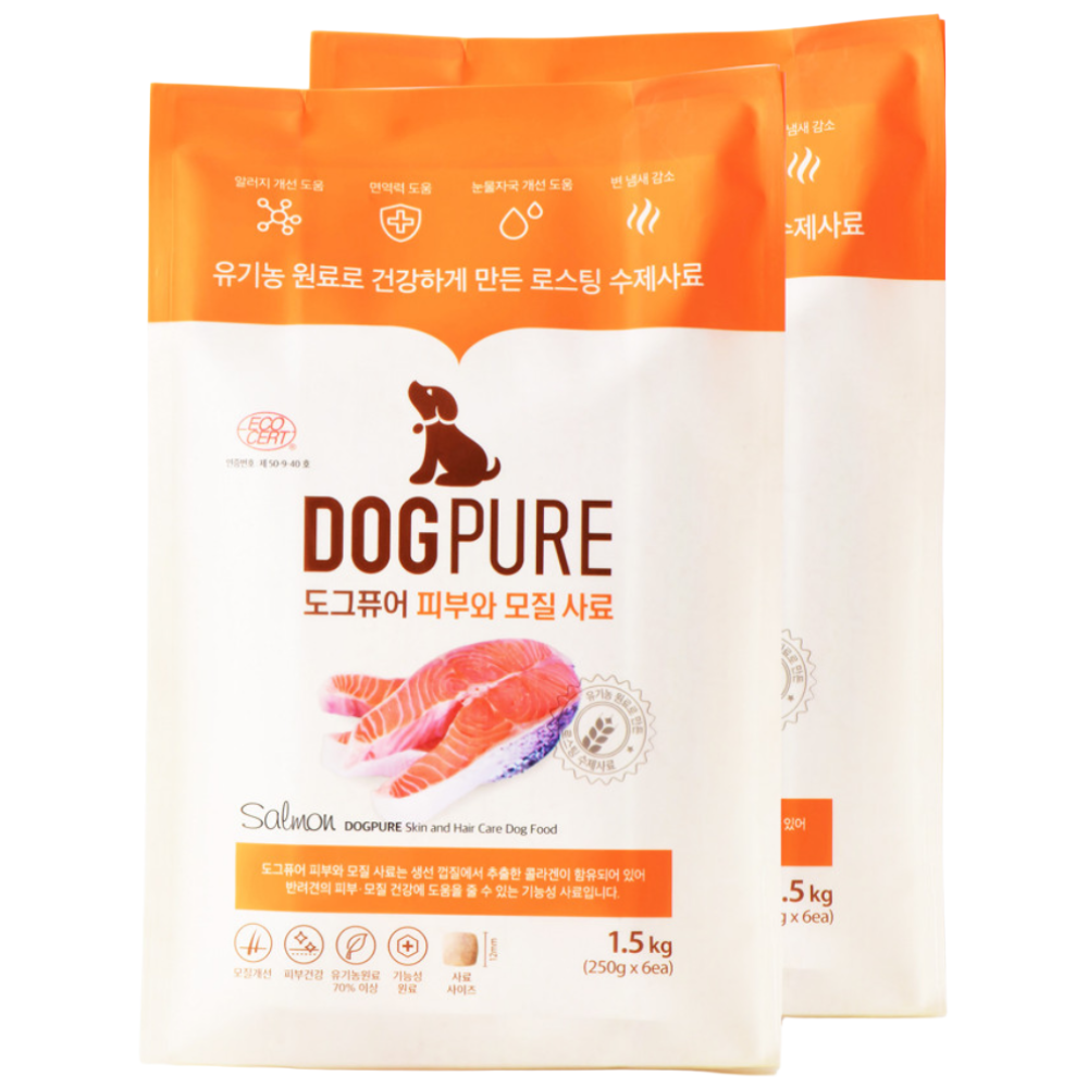 도그퓨어 연어 피부모질 애견 눈물사료 3kg, 1.5kg, 2개 36,960원