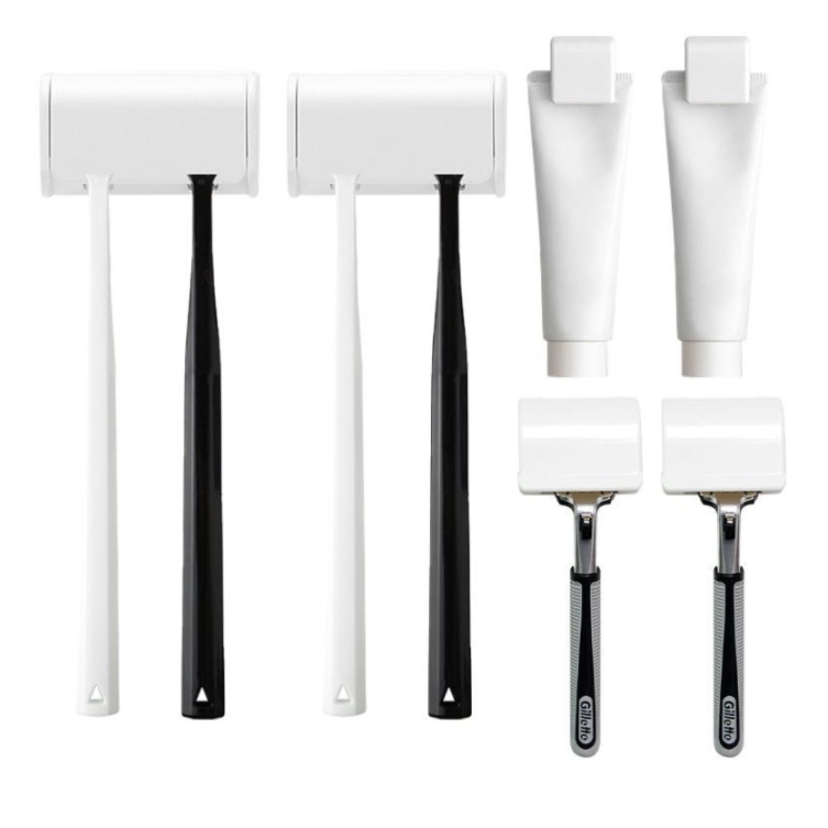 일이공팔 무타공 치약 칫솔 면도기 걸이 3종 패밀리 풀세트(총6p) 9,980원