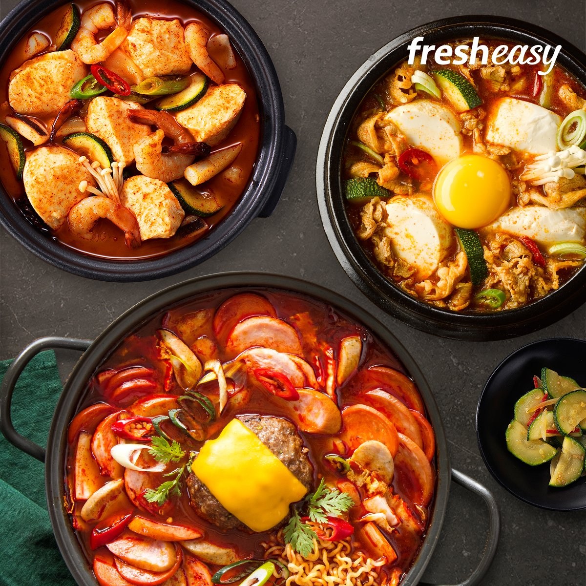 프레시지 자이언트부대찌개 2인분+짬뽕순두부 찌개 2인분+우삼겹순두부 2인분 냉장 42,100원