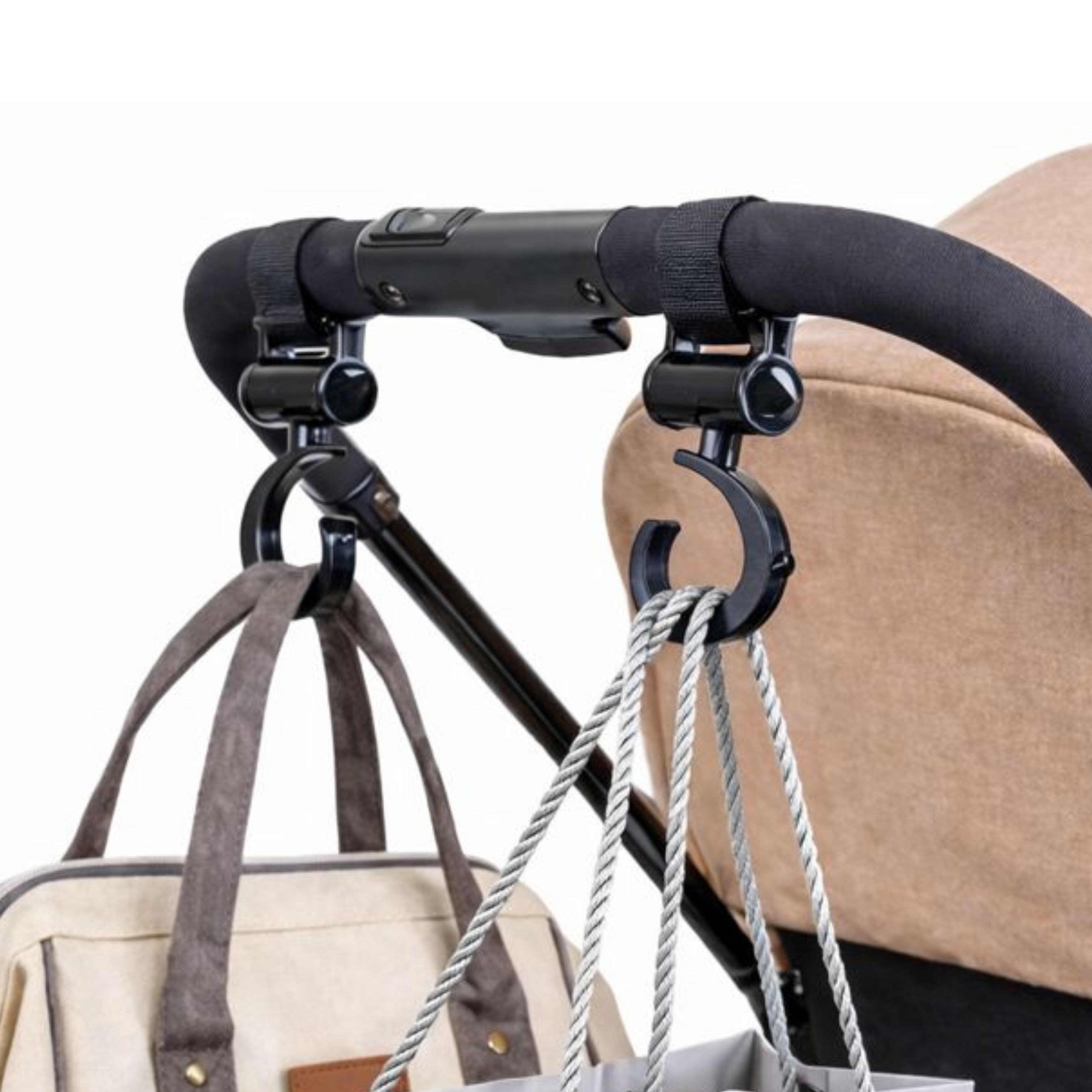 포레샵 회전형 벨크로 유모차 가방 걸이, 2개, 블랙 13,200원