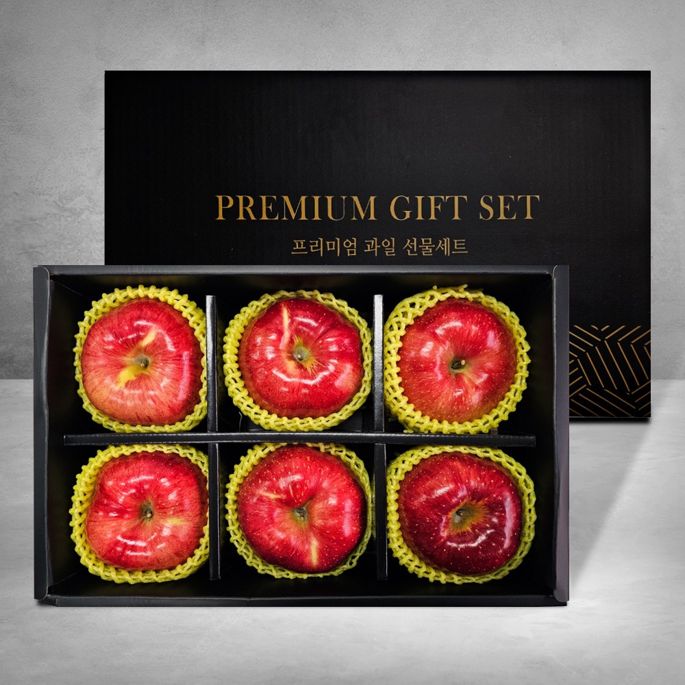 [딜픽]프리미엄 과일선물세트 모음전 사과/배/태국망고/애플망고/샤인머스캣 선물세트, 1세트, 사과선물세트/총6입/2.4kg내외 56,900원