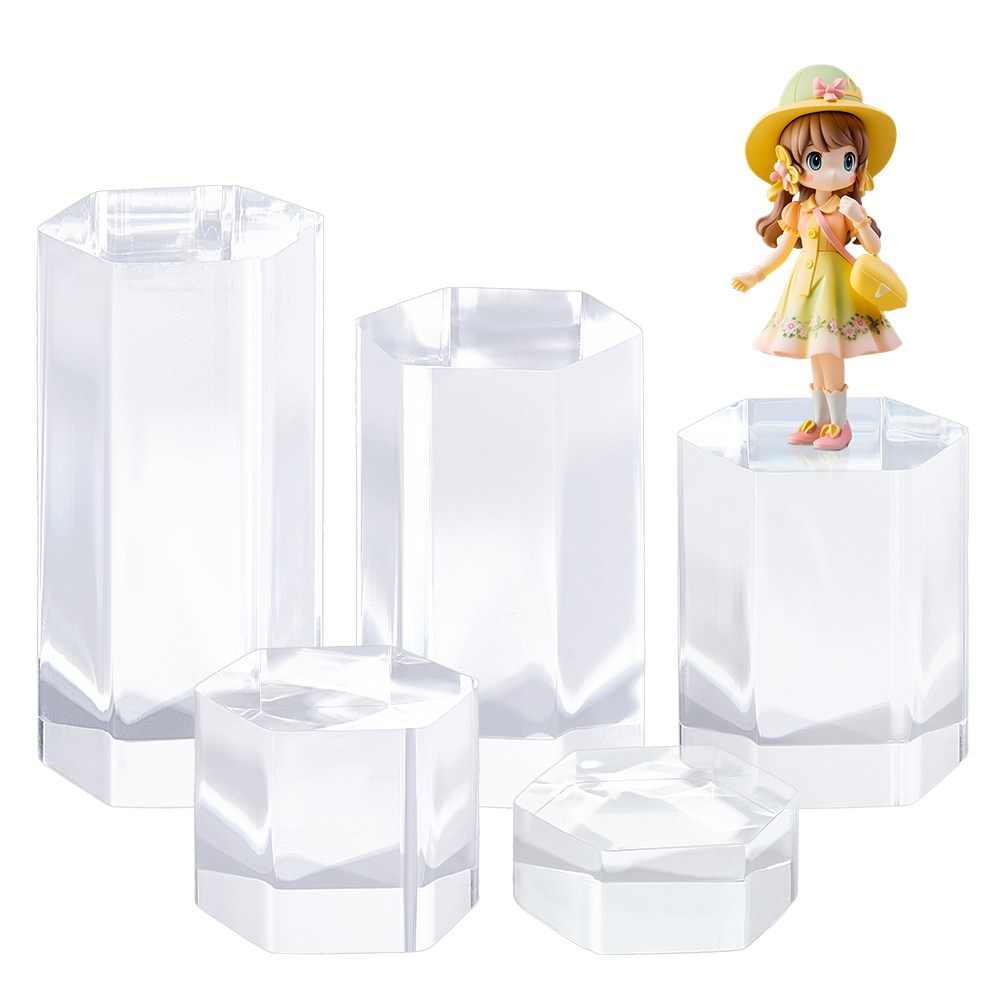 아크릴 투명 기둥 모양 전시용 받침대 피규어 액세서리 화장품 전시, 육각형 27,870원