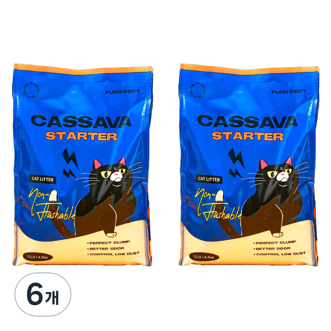 펫프렌즈 퍼펙트 응고형 카사바 스타터 고양이 모래, 4.54kg, 6개, 무향 78,150원