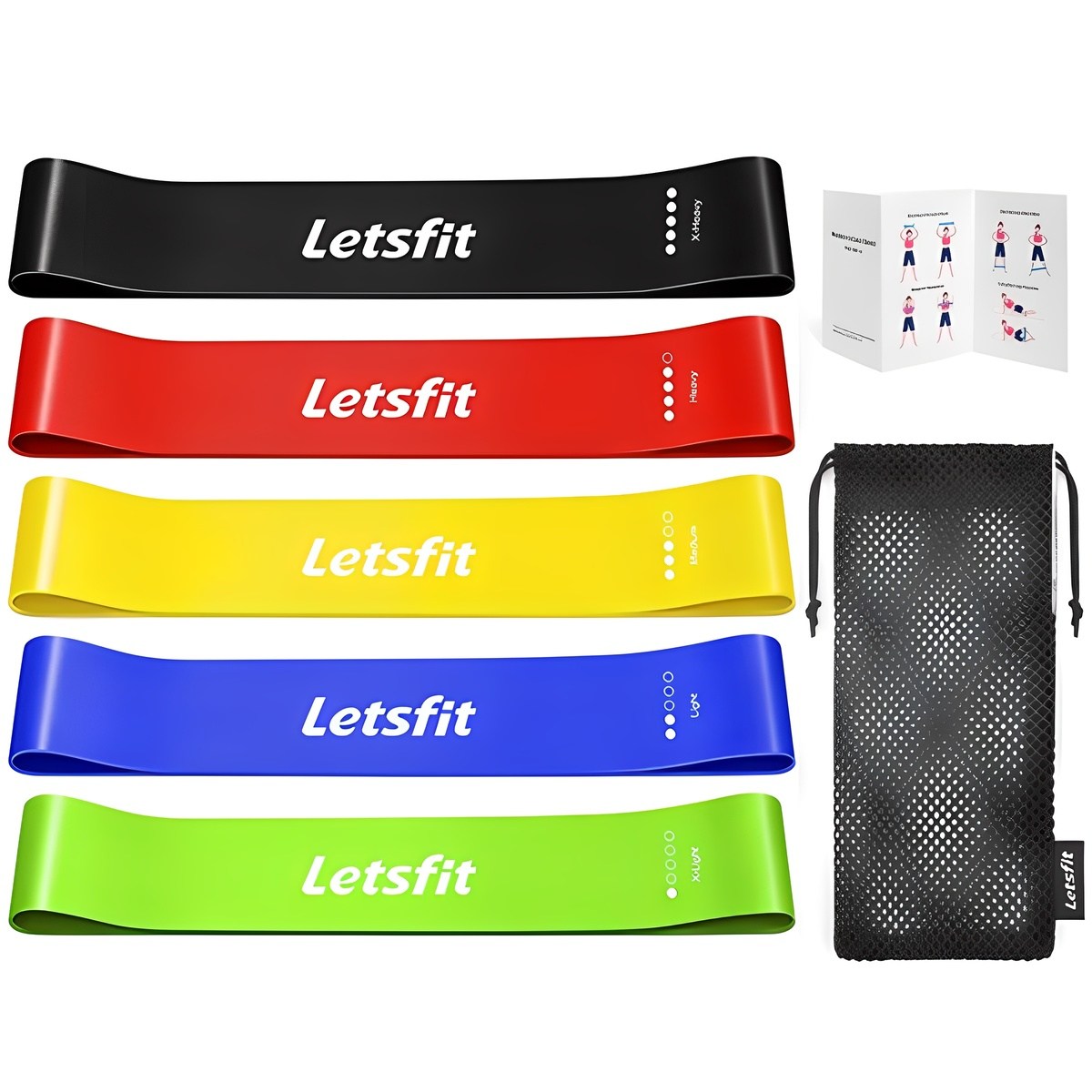 렛츠핏 라텍스 루프밴드 5종 세트 5,300원