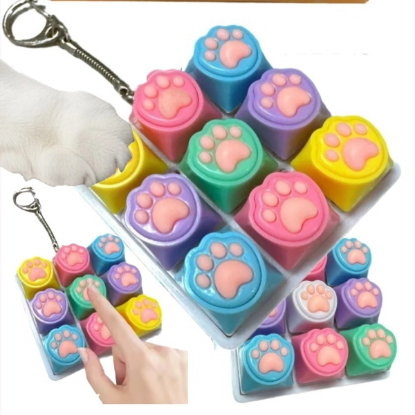 9구 고양이발 딸깍이 1개 파스텔색상  레인보우  딸깍이 키링 기계식 키보드 테트리스 자판기 피젯 딸깍이 9,300원